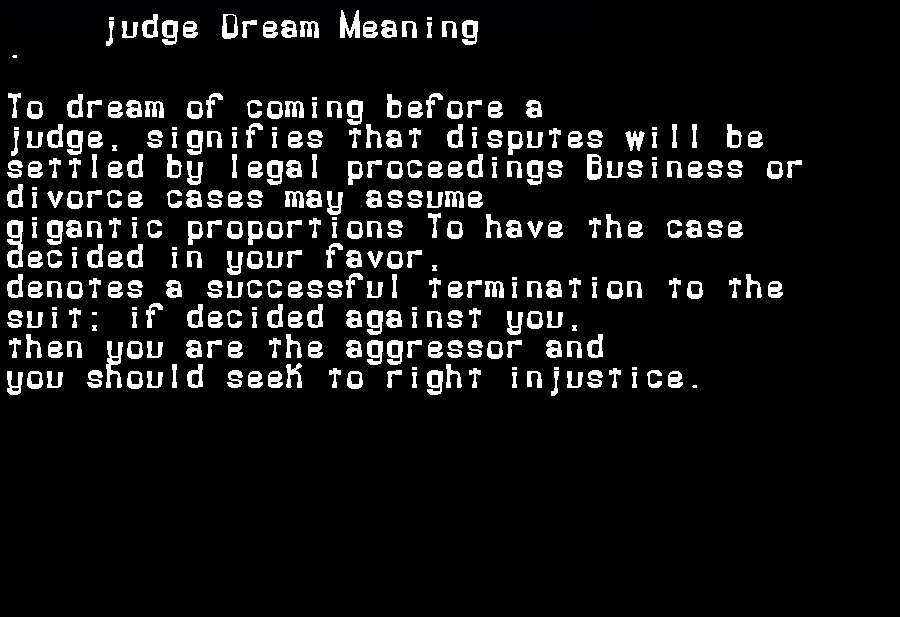 judge dream meaning