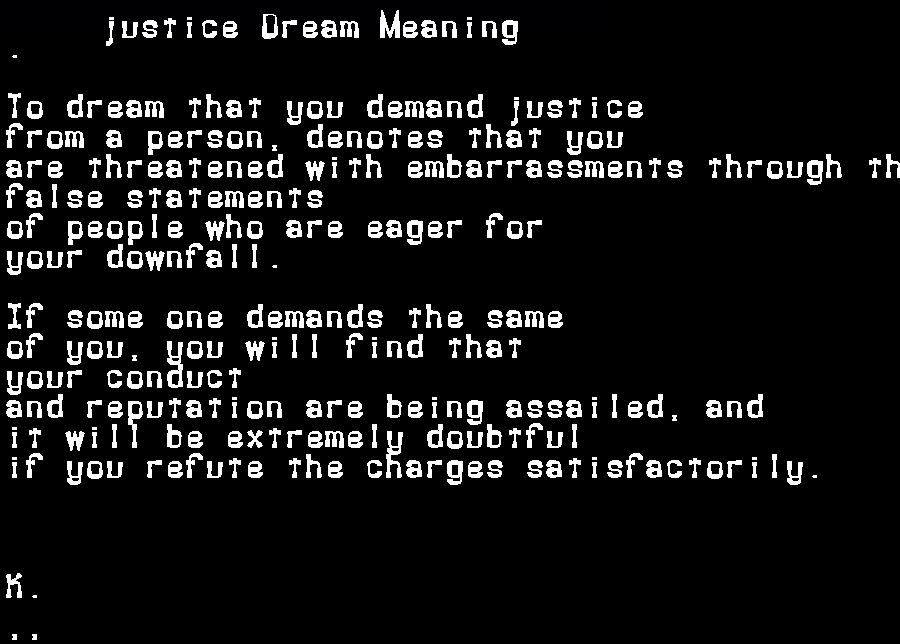 justice dream meaning