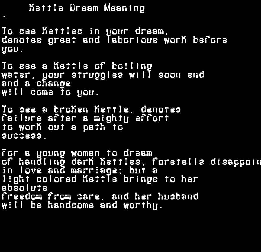 kettle dream meaning