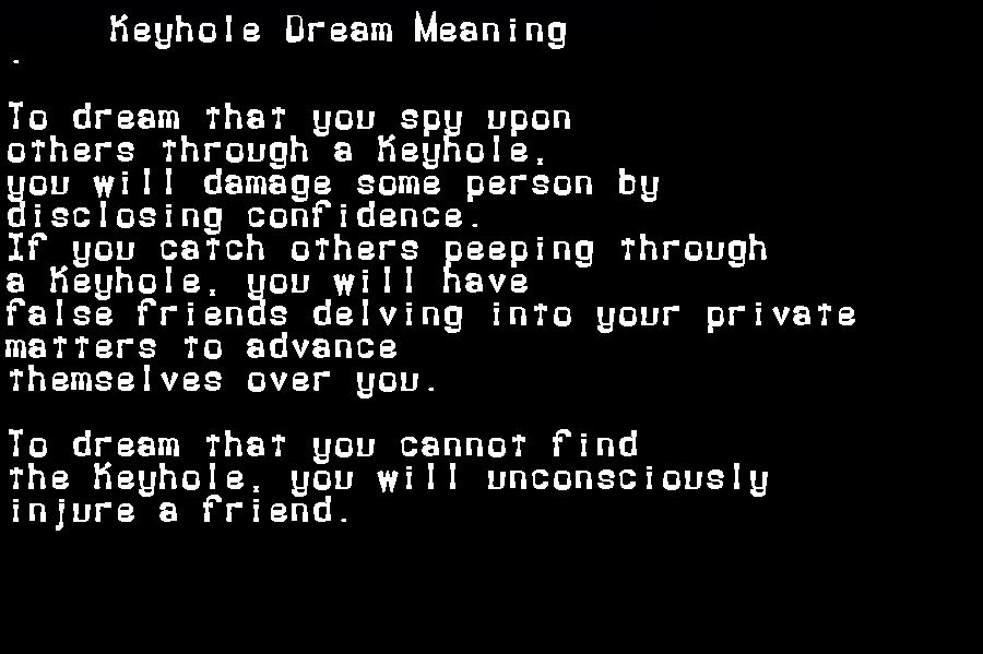 keyhole dream meaning