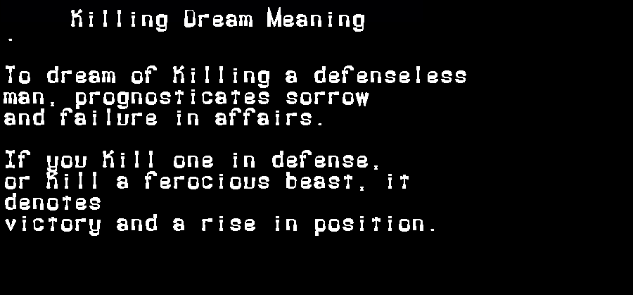 killing dream meaning