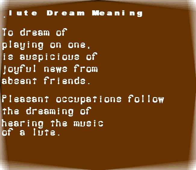 lute dream meaning