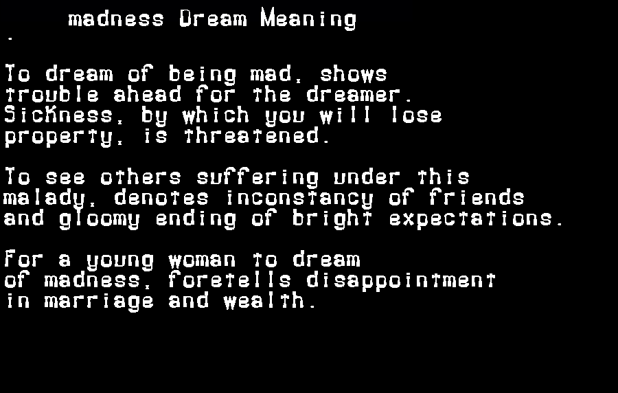 madness dream meaning