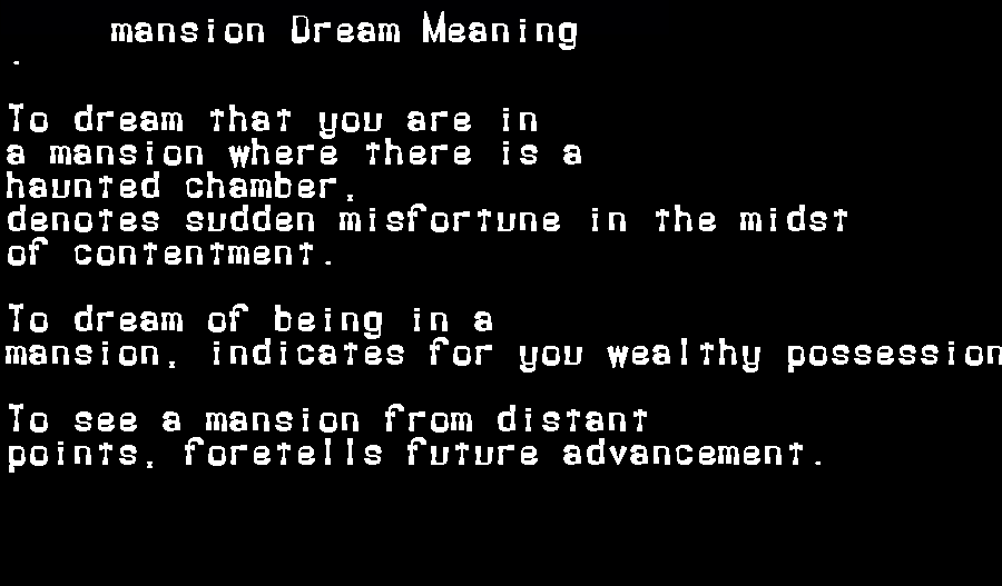 mansion dream meaning