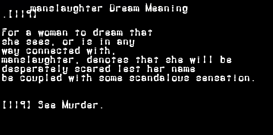 manslaughter dream meaning