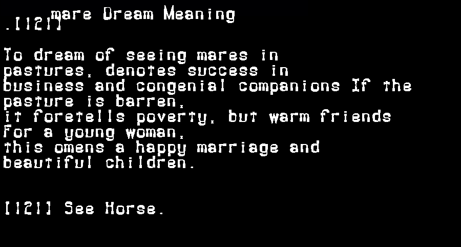 mare dream meaning