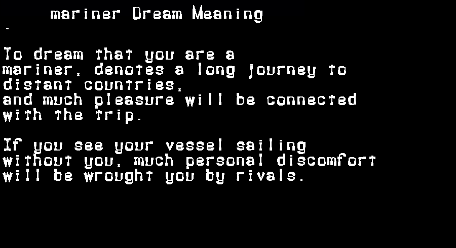 mariner dream meaning