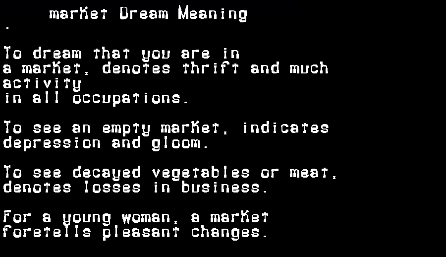 market dream meaning