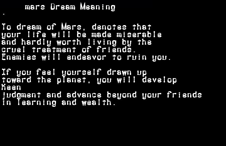 mars dream meaning