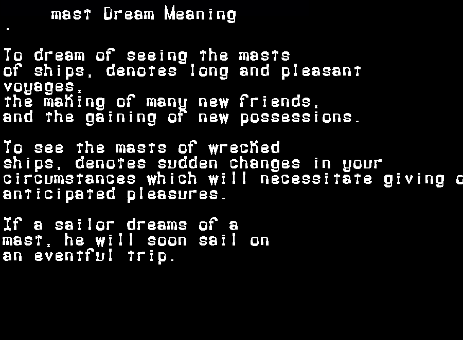 mast dream meaning