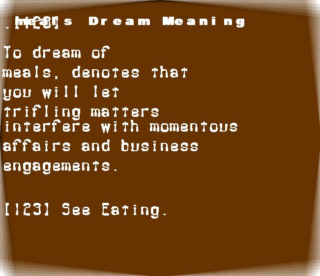 meals dream meaning