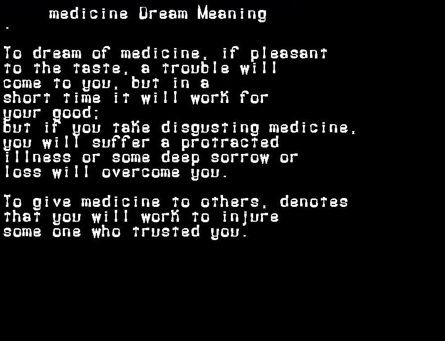 medicine dream meaning