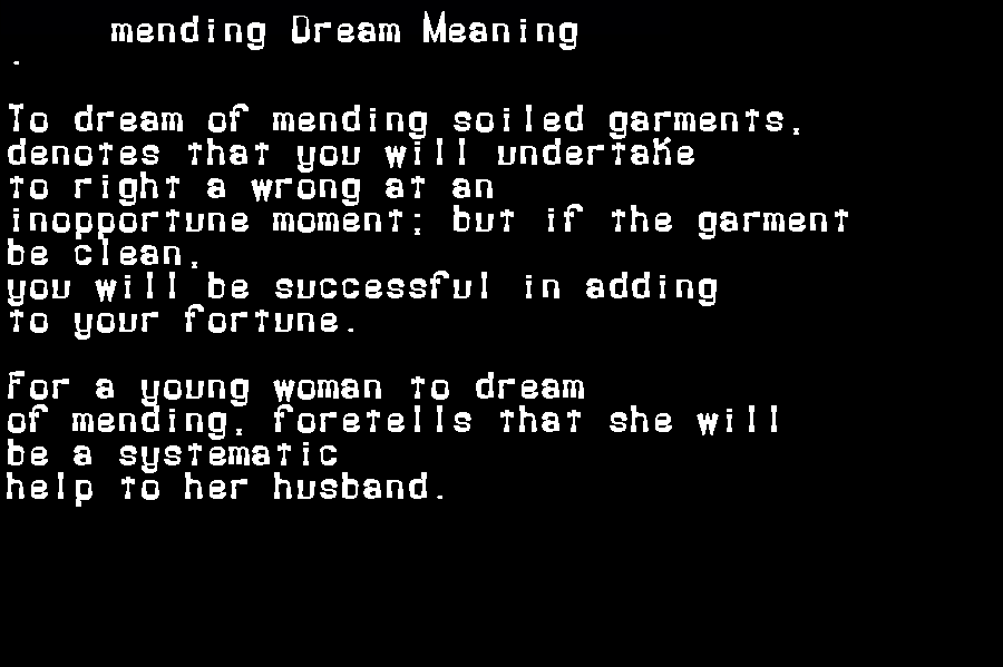 mending dream meaning