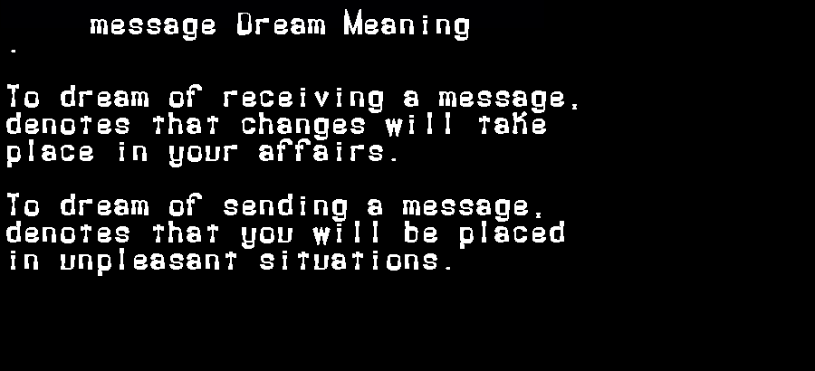 message dream meaning