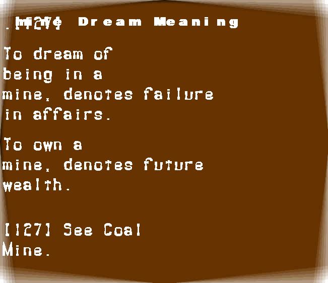 mine dream meaning