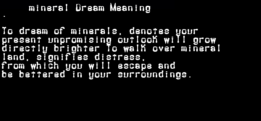 mineral dream meaning