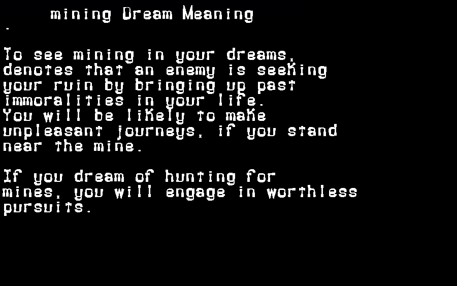 mining dream meaning