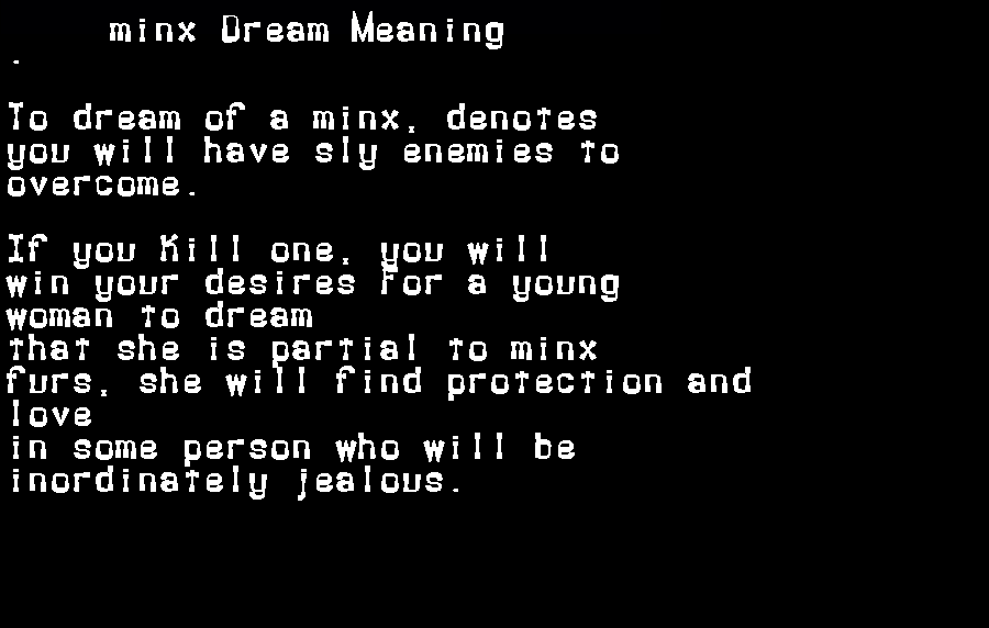 minx dream meaning