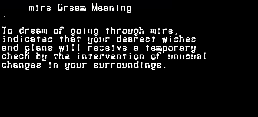 mire dream meaning