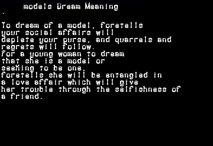 models dream meaning