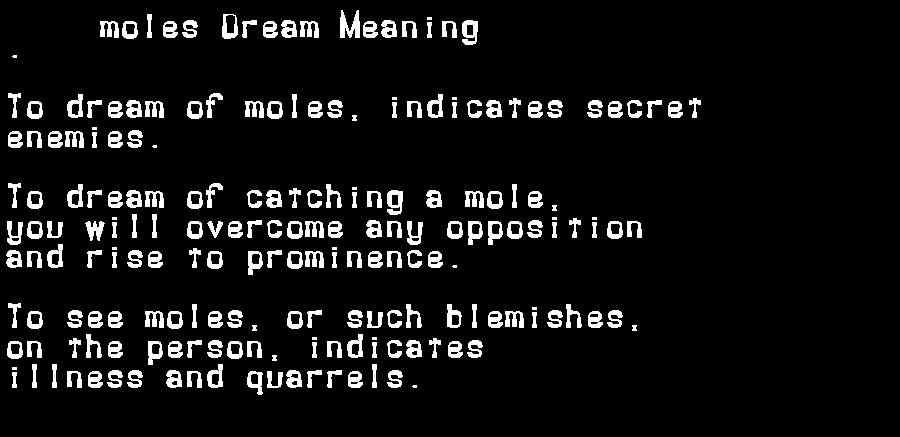 moles dream meaning