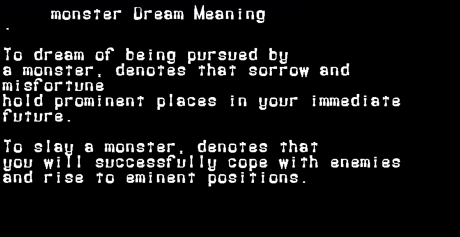 monster dream meaning