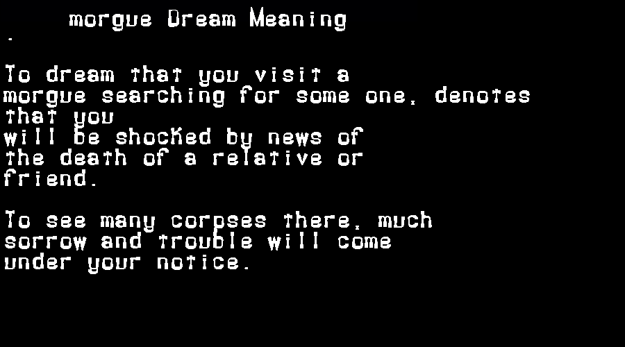 morgue dream meaning