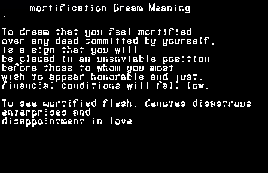 mortification dream meaning