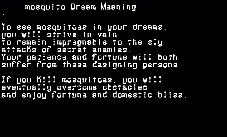 mosquito dream meaning