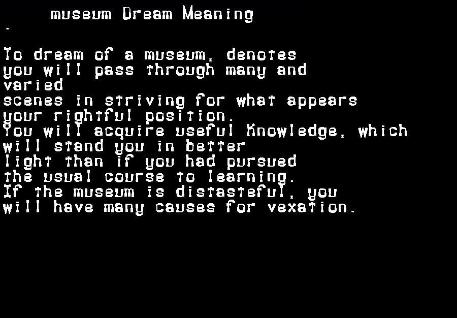 museum dream meaning