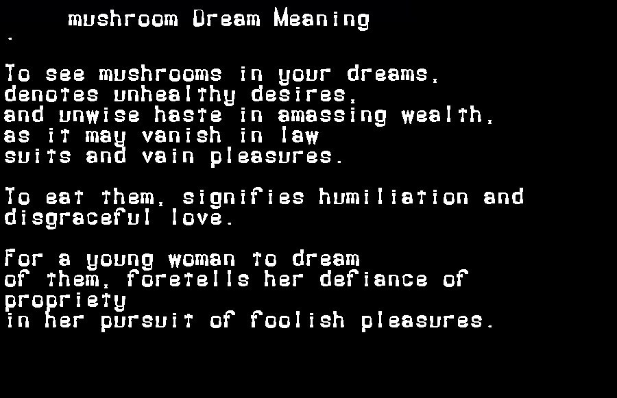 mushroom dream meaning