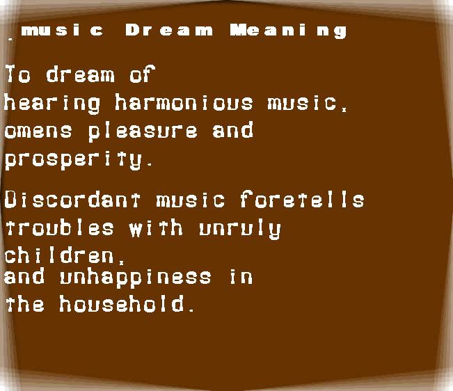 music dream meaning