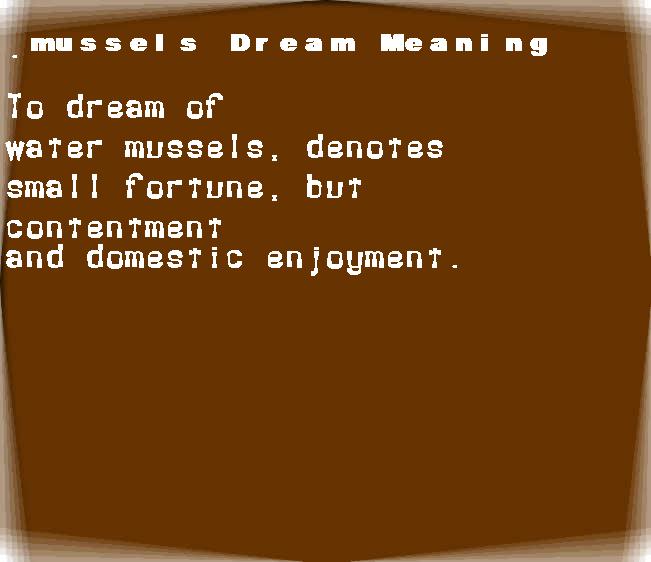 mussels dream meaning