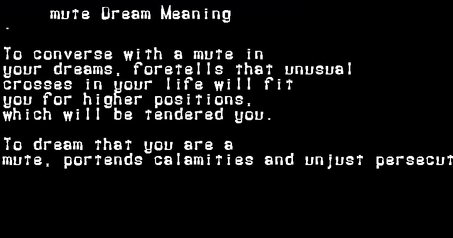 mute dream meaning