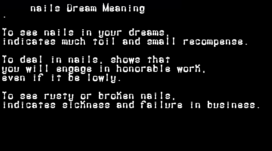 nails dream meaning