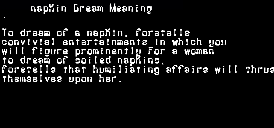 napkin dream meaning