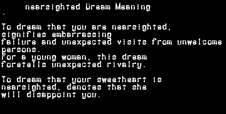 nearsighted dream meaning