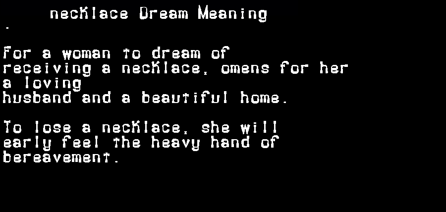 necklace dream meaning