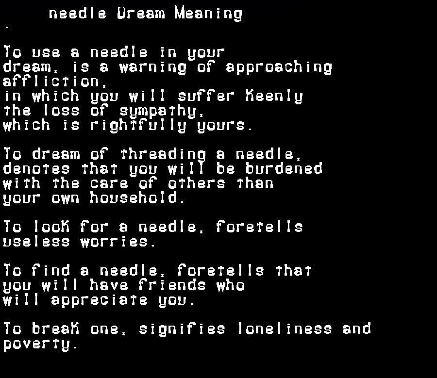 needle dream meaning