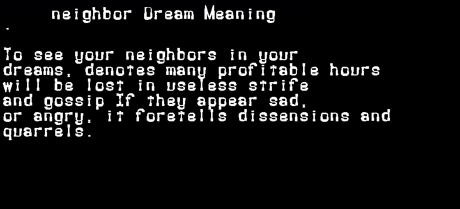 neighbor dream meaning