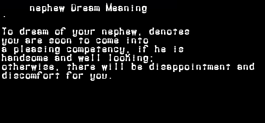 nephew dream meaning