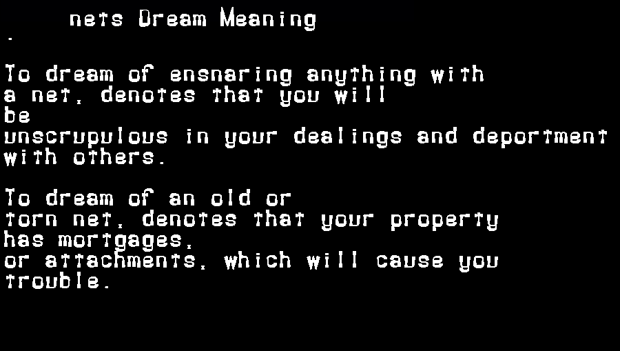 nets dream meaning