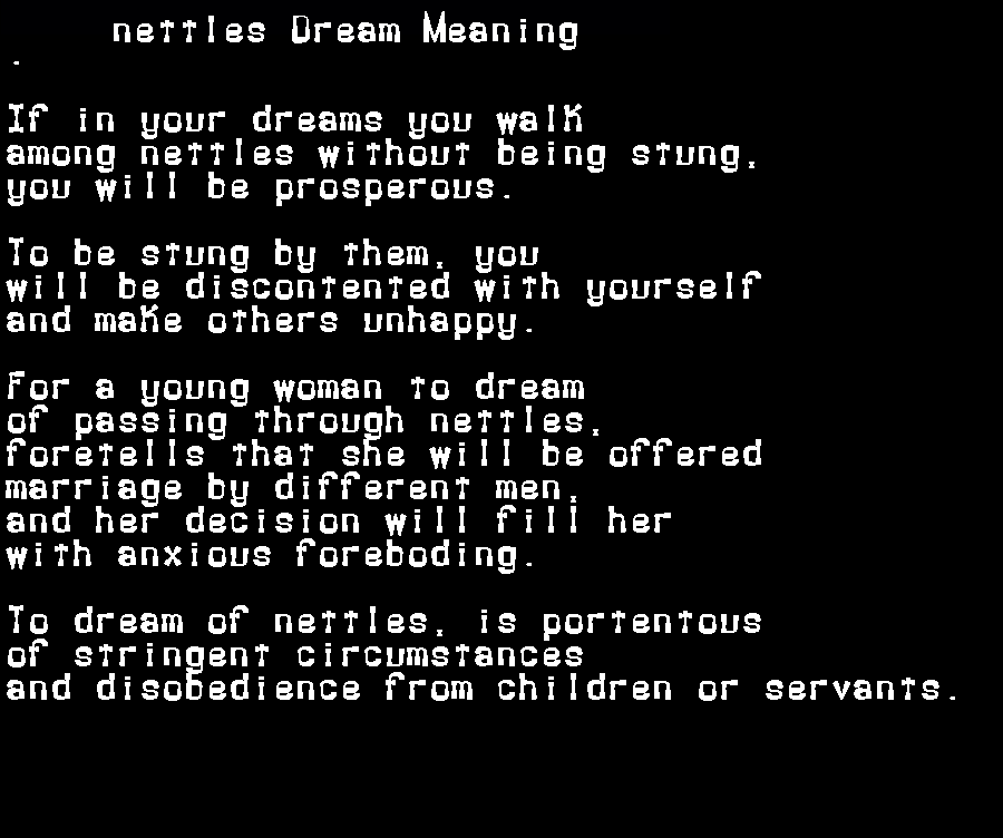 nettles dream meaning