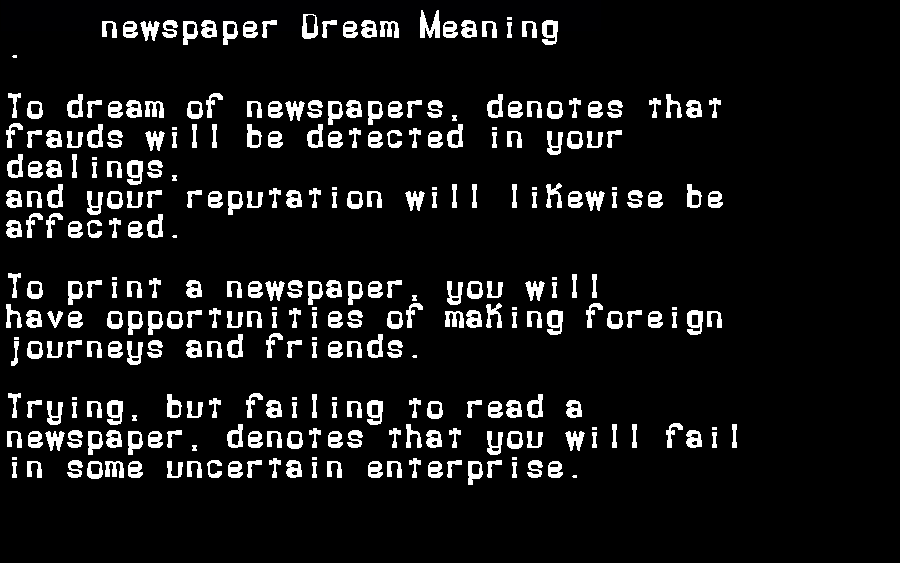 newspaper dream meaning