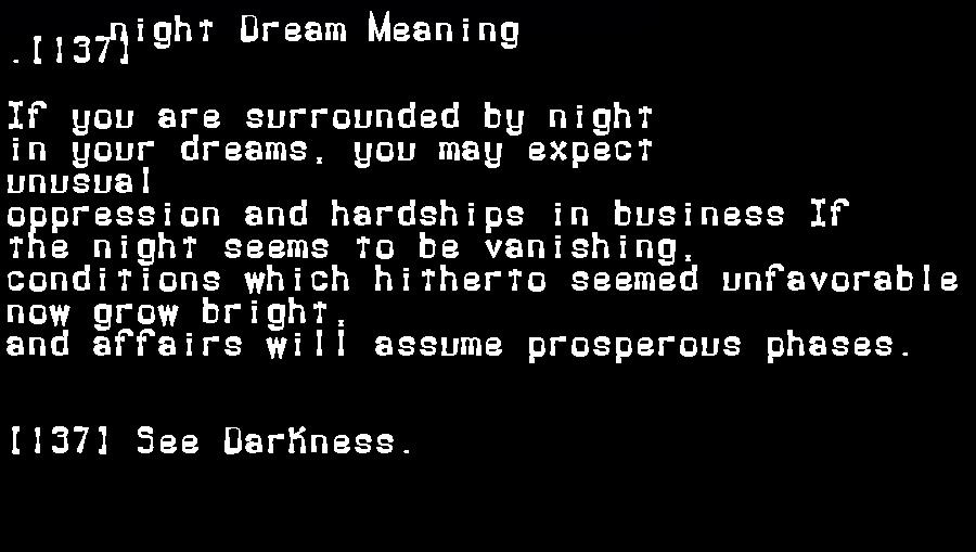 night dream meaning