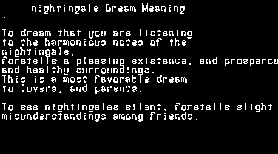 nightingale dream meaning