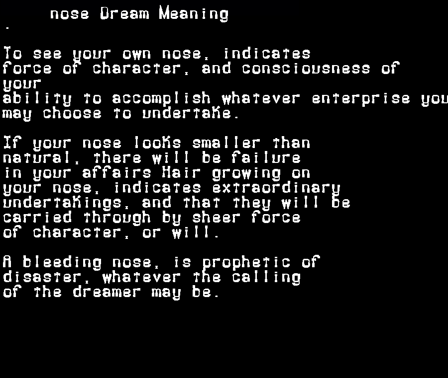 nose dream meaning