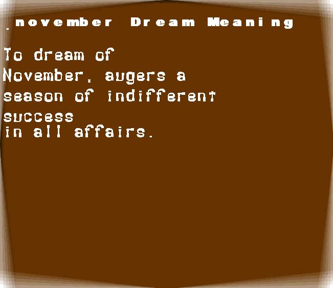 november dream meaning