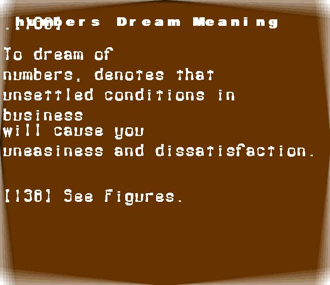 numbers dream meaning