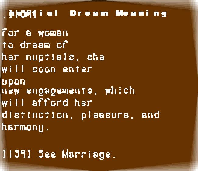 nuptial dream meaning